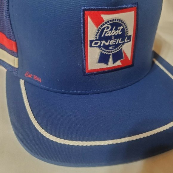 Pabst O'Neil Blue Mesh Trucker Hat Cap Snapback - Picture 2 of 8
